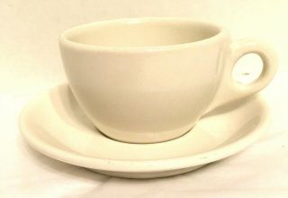 Buffalo China White Restaurant Diner Ware Coffee Cup And Saucer Set Vintage