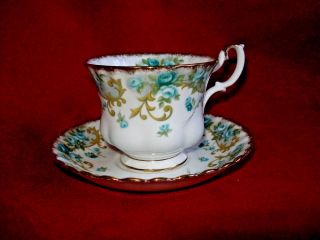 Vintage Royal Albert,  Veronica,  Sheraton Series Footed Cup And Saucer,  England