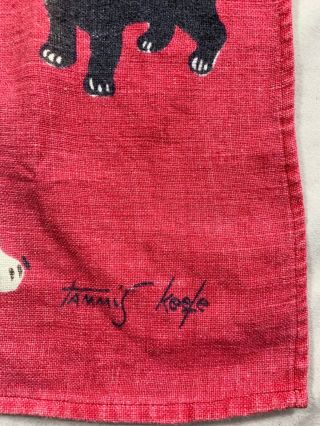 Vintage MCM Linen Kitchen Towel Cat & Kittens Tammis Keefe Tea Dish Towel 2