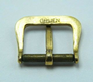 13mm Gold Filled Gruen Watch Band Strap Buckle Vintage Signed 1950s