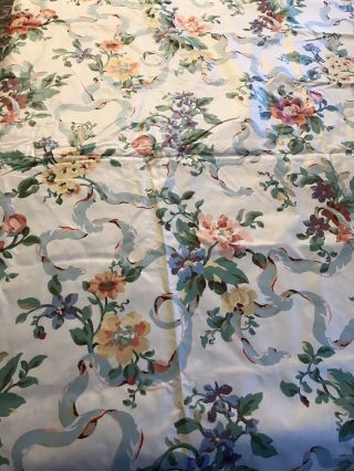 Vintage P Kaufmann Vat Scotchguard Floral Fabric 5.  5 Yards