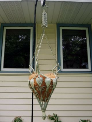 Vintage Victorian Style Hanging Flower Cone Metal Decorative Plant Hanging 29 " X6