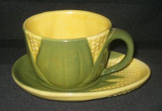 Vintage Shawnee Corn King Pattern Cup & Saucer Set 90 & 91