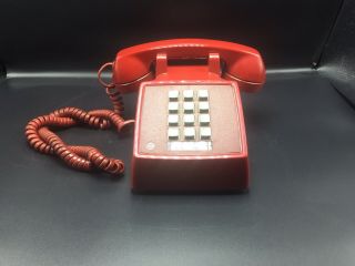 Vintage At&t Illinois Bell Red Push Button Desk Telephone Home Phone