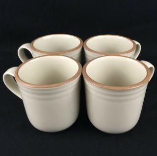 Set Of 4 Vintage Coffee Mugs By Noritake Stoneware Madera Ivory 8474 Retired