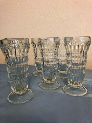 12 Vintage Parfait Ice Cream Soda Glasses Clear Ringed/ribbed Pattern
