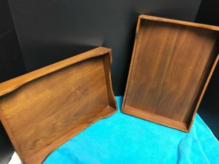 Vintage Nucraft Dark Wood Desk Baskets/boxes