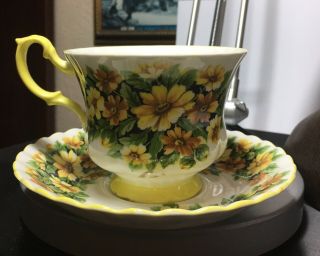 Vintage Tea Cup & Saucer Royal Albert Fragrance Series Marguerite