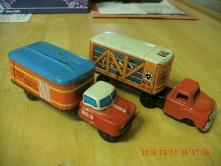 Vintage Japanese Tin Toy Trucks