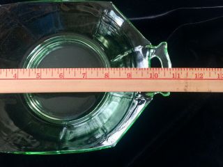 Vintage Green Vaseline Glass Uranium Bowl with Handls 5