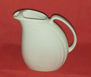 Vintage Hall Pottery Company White Color Nora Pitcher Made In Usa