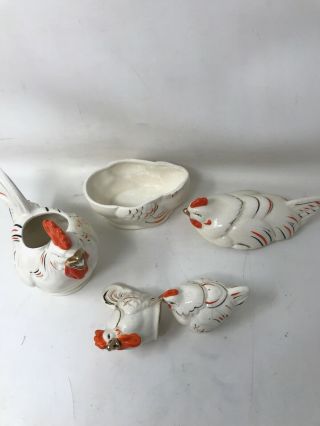 Vintage Ceramic Rooster and Hen Chicken Salt & Pepper Shakers Made in Japan 5
