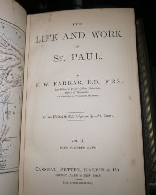 The Life and Work of Saint Paul 2 Vols c 1880 w Maps Scarce 3
