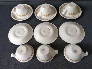 Vintage Corelle Corning Butterfly Gold Hook Open Handle Cups And Saucer Set of 6 8