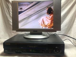 Panasonic Pv - V4602 Vcr 4 Head Hifi Stereo Omnivision Vhs Player Recorder Remote