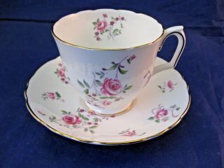 Vintage Crown Staffordshire Tea Cup And Saucer - Fine Bone China - England