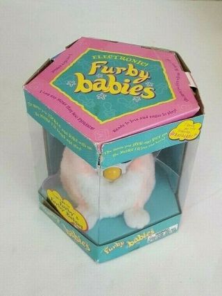 Vtg 1999 Tiger Electronics FURBY BABIES Pink & White w BLUE Eyes 70 - 940 3