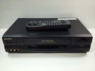 Sony Slv - N55 Vhs Vcr Video Tape Player With Remote