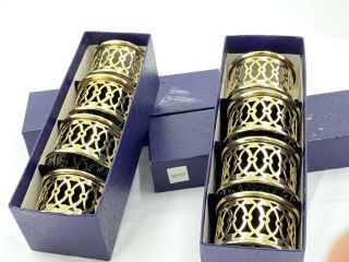 Made In Japan Horchow Brass Napkin Rings Holders Vintage Set Of 8,  2 Boxes