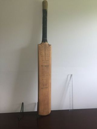 Vintage L.  Fishlock England V N Zealand Autographed Cricket Bat