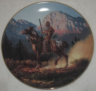 Vtg 1992 Top Gun Indian Native American Mystic Warriors Decorative Plate 4906k