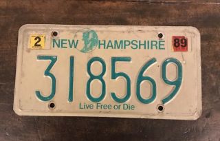 Vintage 1989 Hampshire License Plate.  Live Or Die