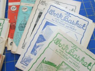 7 Asst Vintage Workbasket Needlework Magazines/transfers 1950 