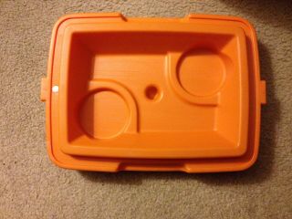 Vtg.  1983 Coleman Lil Oscar Orange & White 6.  5 Quart Cooler Lunch Box 5272  3