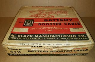 Vintage B Line 12 Foot Copper Car Battery Booster Cables / Jumper Cables 612