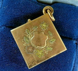 Vintage Rose Gold Filled Tri Color Pocket Watch Fob Locket Pendant Charm