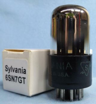 Sylvania 6sn7gt Vacuum Tube Black 3 - Hole T Plates Chrome Top