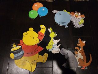 Vintage 1964 Walt Disney Winnie The Pooh & Friends Nursery Wall Hanging 5 Piece