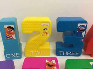 Tyco Sesame Street Numbers Textured Number Blocks Vintage Large Plastic 2