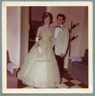 662 Color,  The Prom Goers,  Teen Boy,  Girl,  Vintage 1963 Photo