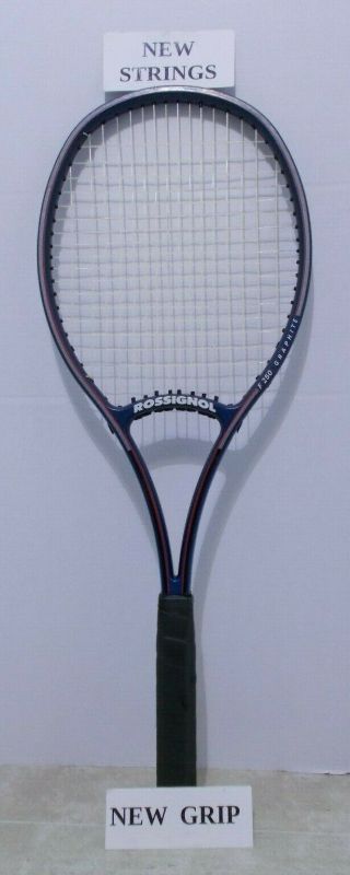 Vintage Rossignol F250 Tennis Racquet 4 1/2 - Strings/grip,  Bonus