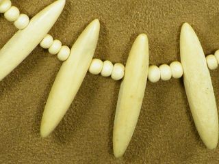 Vtg.  Handmade BOHO Natural Bone Tribal Necklace Bovine Primitive Bib Statement 5
