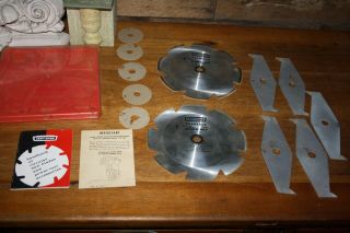 Vintage Craftsman Kromedge 8 " Dado Blade Set 5/8 " Arbor 9 - 3253 With Case