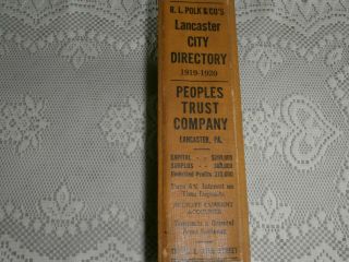 R.  L.  Polk & Co ' s Lancaster,  Pa.  City Directory 1919 - 1920 Hardbound,  Advertising 2
