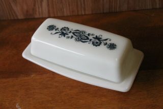 Vintage Pyrex Covered Butter Dish Old Town Blue Onion Corning