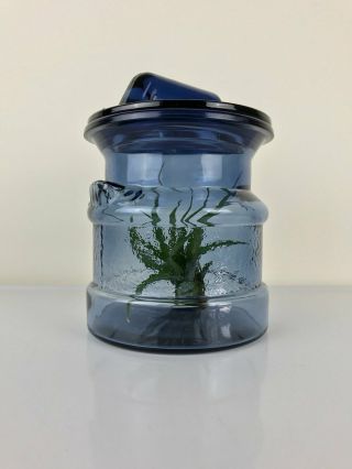 Vtg L.  E.  Smith Cobalt Blue Glass Milk Can Style Canister jar farmhouse decor 3