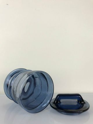 Vtg L.  E.  Smith Cobalt Blue Glass Milk Can Style Canister jar farmhouse decor 5