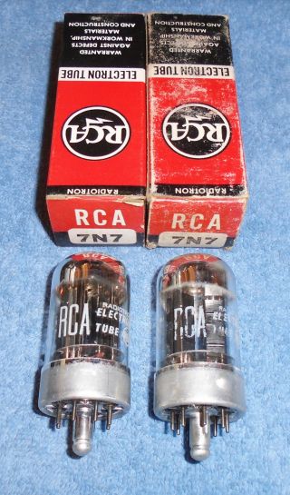 2 Nos Rca 7n7 Radio Vacuum Tubes - 1950 