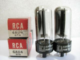 2 Matched 1958 Rca 6au4gta Tubes - Old Stock / In Boxes