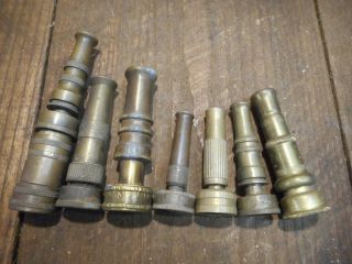 L4368 - 7 Vintage Brass Hose Nozzles Garden Water Spray Steampunk Industrial