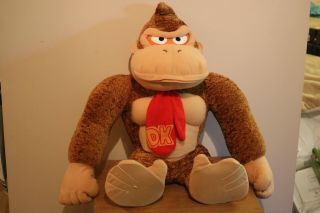 Vintage 2001 Donkey Kong Plush Doll Stuffed Animal Nintendo Kellytoy 18 "