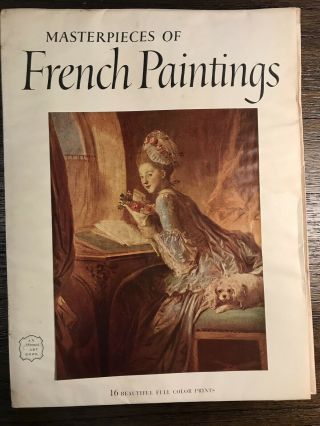 Masterpieces Of French Paintings Abrams Art Book - 16 Full Color Prints