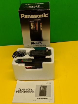 Vintage Panasonic Microcassette Recorder Rn 125 Voice Activation Vas Handheld