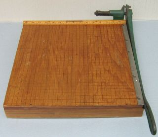 Vintage Sears Roebuck & Co.  15 1/2 " Paper Trimmer/cutter Wood & Cast Iron
