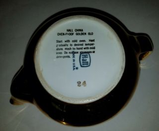 Vintage Hall China Golden Glo Ovenproof Teapot 24 Made in USA,  VG 5