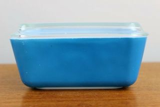 Vintage Pyrex Refrigerator Dish - Horizon Blue W/ Early Lid - 502 - Beauty